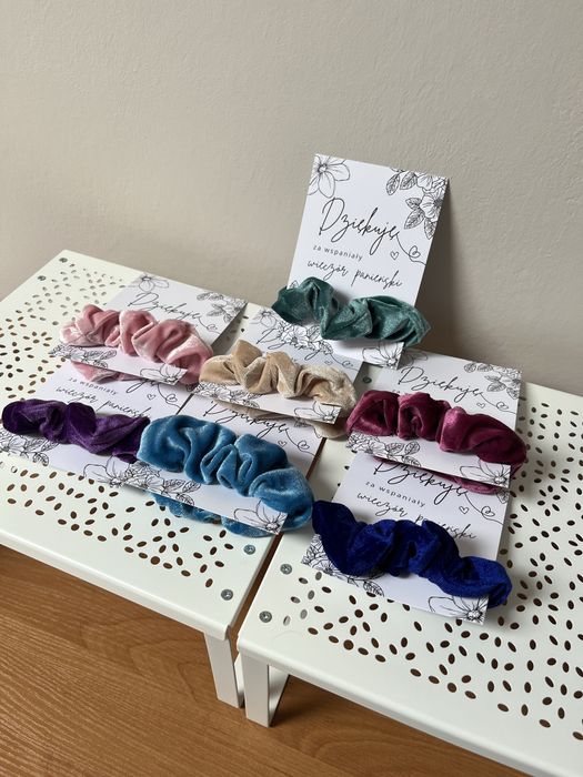 Podziękowania wieczór panieński gumki do włosów scrunchies