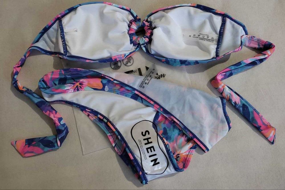 Shein фірмовий купальник S-М в яскравих квітах