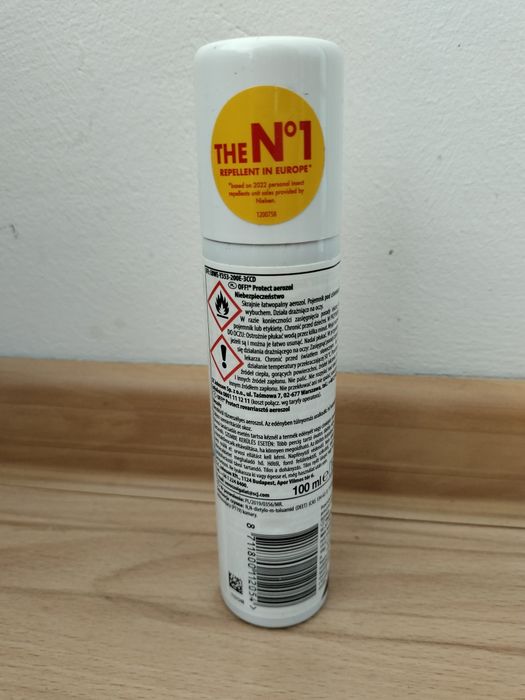 OFF! Protect Aerozol, spray na komary, 100 ml. Data ważności 08.12.2028