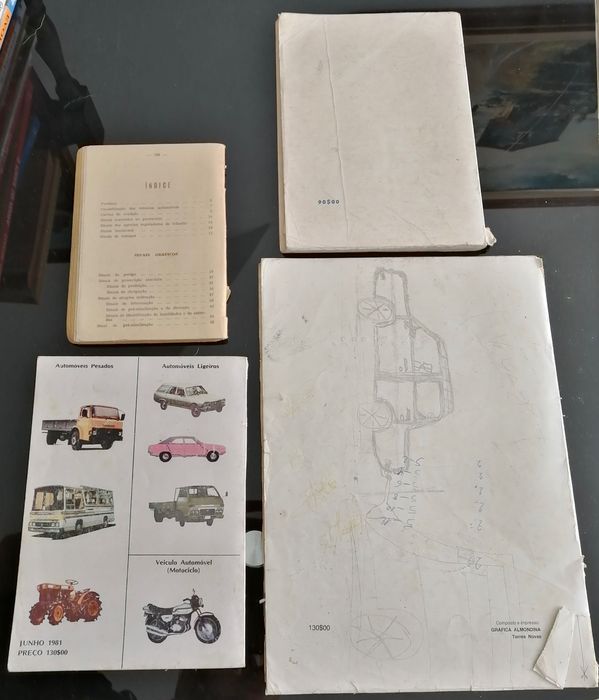 conjunto de antigos manuais de condução