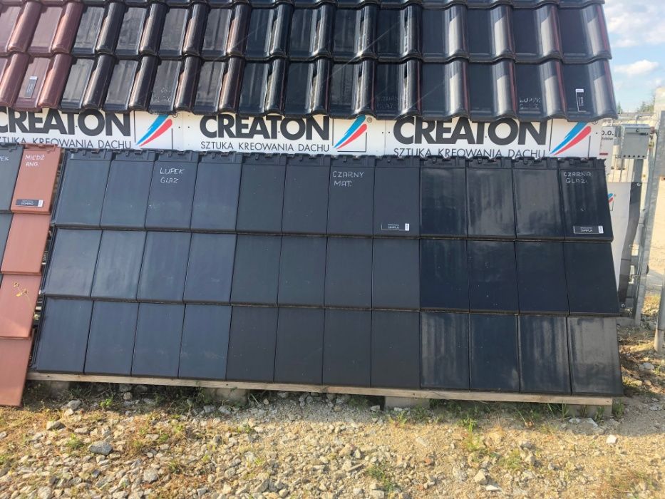 Dachówka Simpla antracyt ang. czarny mat Creaton płaska Ceramiczna