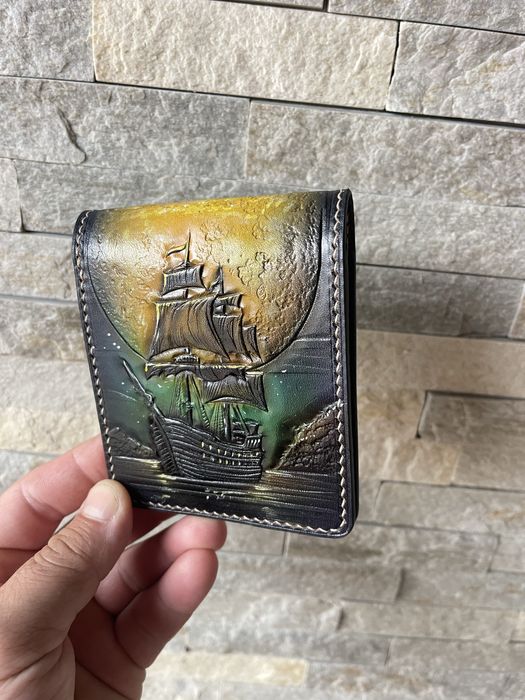 Чоловічий шкіряний гаманець,ручна робота,натуральна шкіра,подарунок