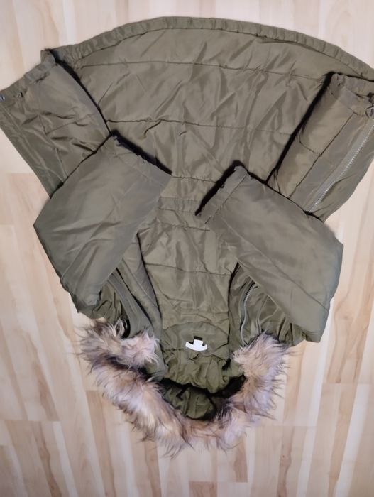 Zimowa Kurtka H&M khaki z kapturem rozmiar S