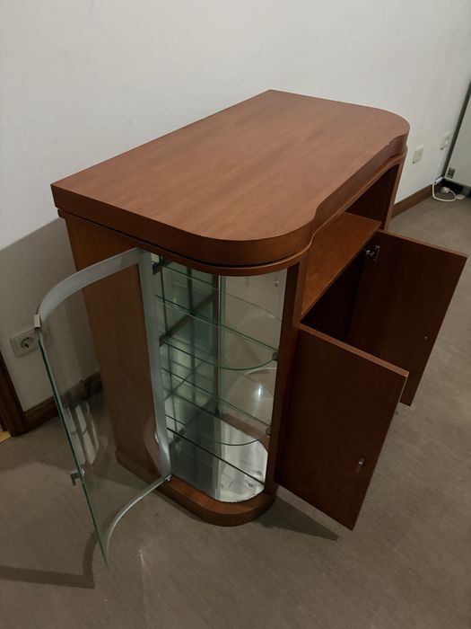 Movel tv vidro madeira