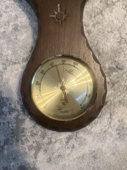 Drewniany barometr ścienny – termometr + higrometr