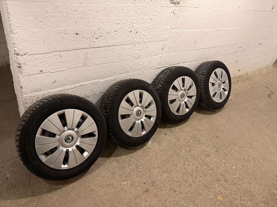 Komplet Kół R14 stalowe skoda 5x100 z kołpakami