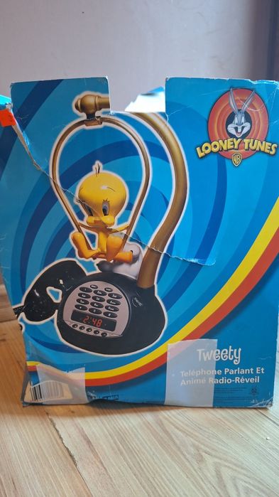 Telefon stacjonarny Tweety budzik radio AM/FM Looney Toons