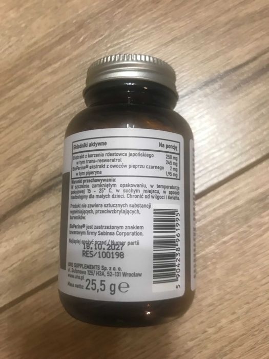 Resweratrol 60 kapsułek roślinnych