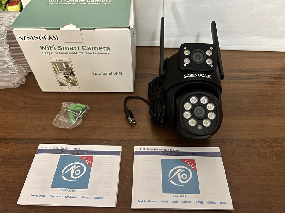 Уличная двойная IP66 12мп Wi-Fi камера видеонаблюдения full hd черная