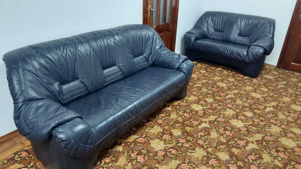Диван з натуральної шкіри 3-2-1 , Шкіряний диван , Шкіряний комплект .