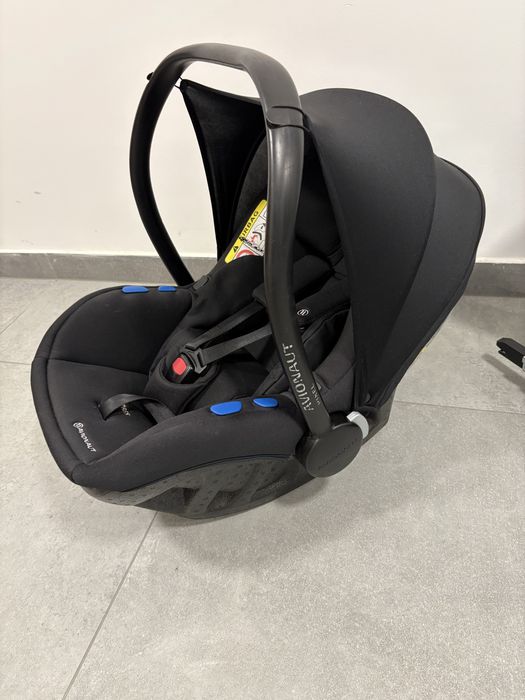 Nosidełko, fotelik avionaut pixel, baza isofix, czarny