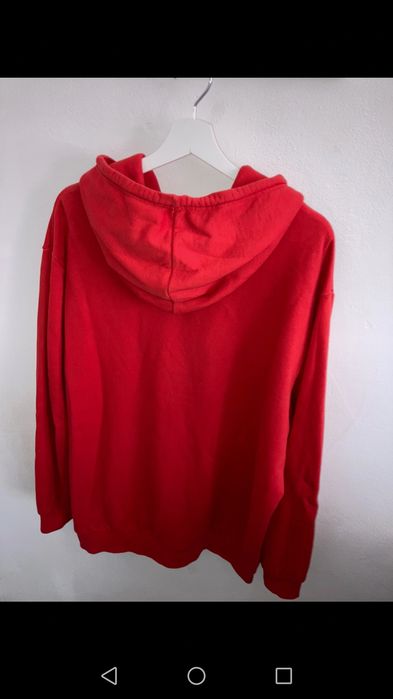 Adidas duża bluza z kapturem czerwona gruba XL