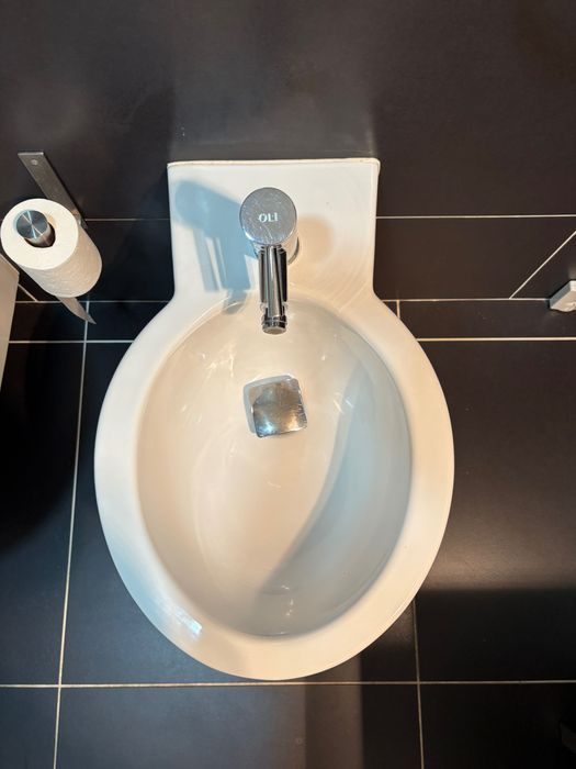SANINDUSA WC + Bidé suspenso , sanito de cerâmica com assento em branco + Bidé suspenso