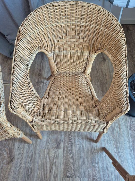 Zestaw 4 krzeseł wiklinowych Ikea Agen