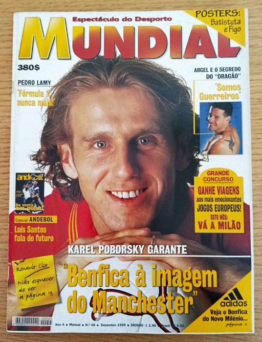 Revista Mundial + poster Rui Costa e Michel Preud'Homme