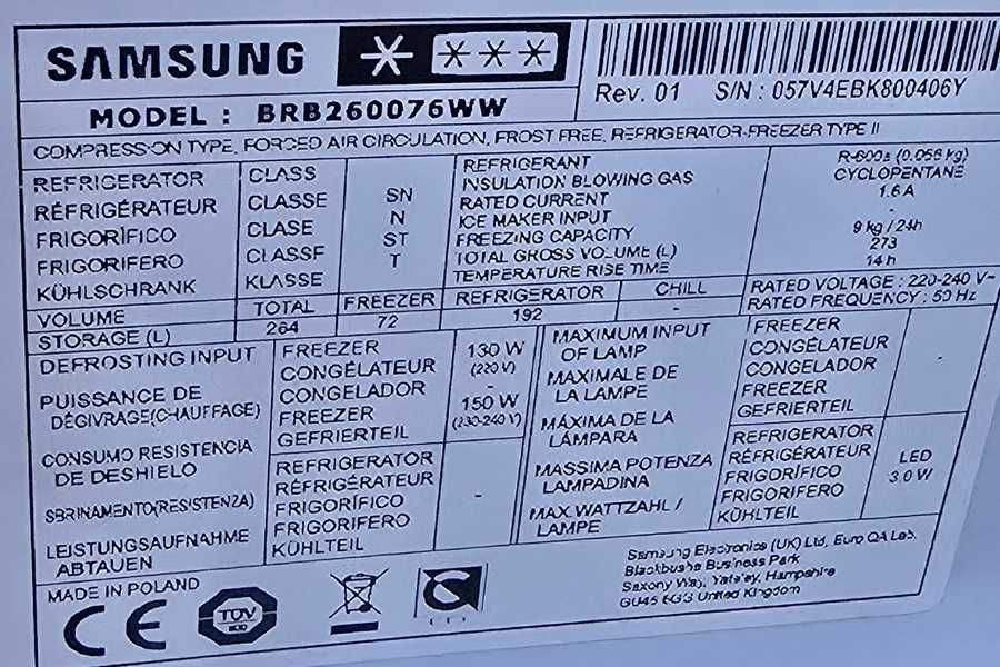 Półka na butelki do lodówki Samsung