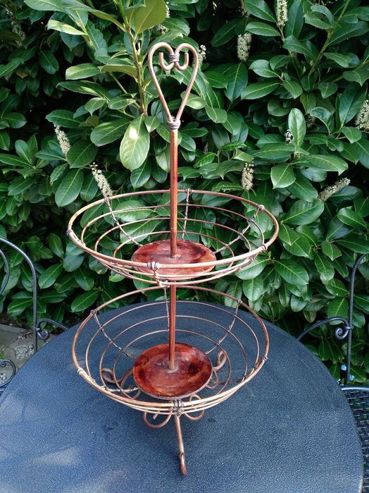 stojak na owoce, metalowy, vintage