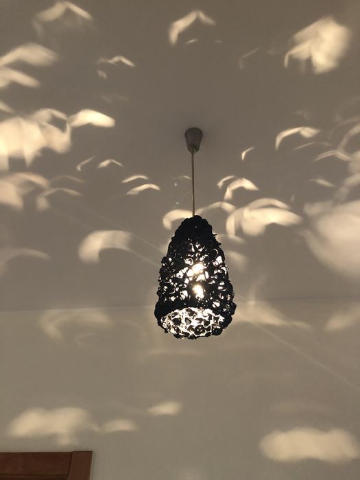 Candeeiro de teto em tecido preto NOVO