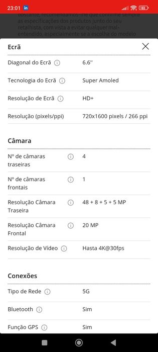 Samsung Galaxy A42 5G 128GB - como novo