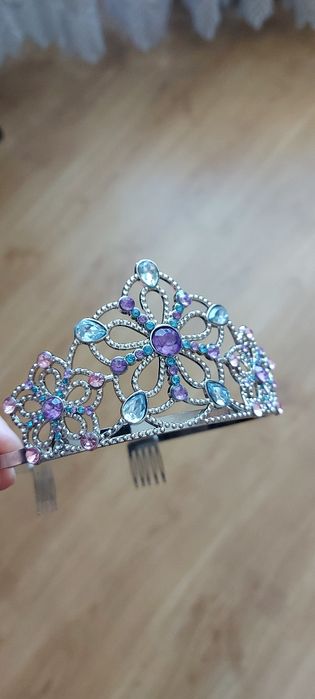 Диадема металл с камнями корона тиара