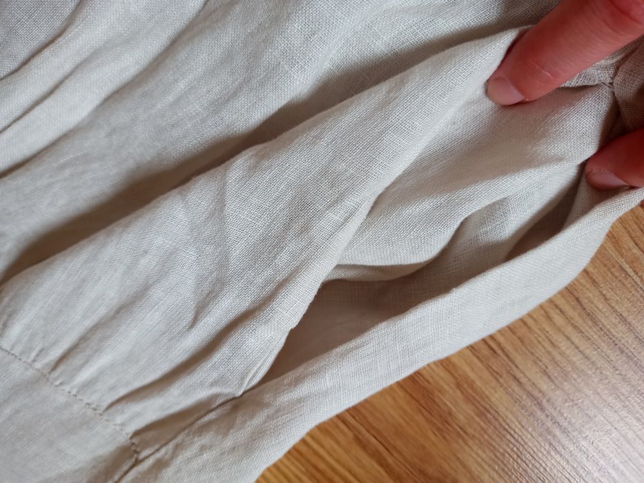 Lniana sukienka midi na lato Oversize