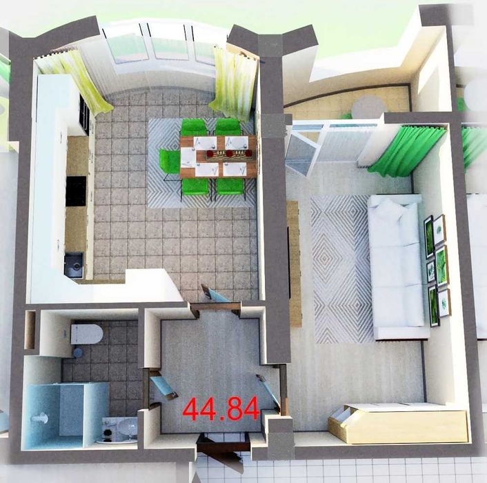 1-но кімнатна квартира в м.Южне(м.Південне)