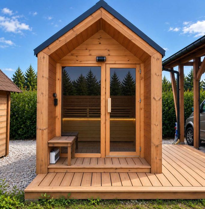 Sauna ogrodowa z piecem elektrycznym