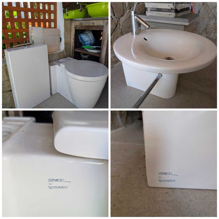 Conjunto de louças e acessórios de casa banho, anos 90 de Philippe Starck para Duravit e Hansgrohe.