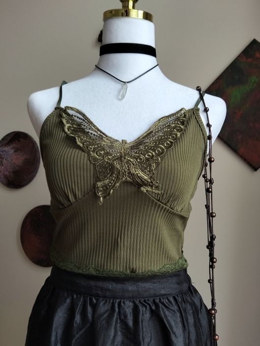 bluzka Vintage motyl butterfly fairycore y2k