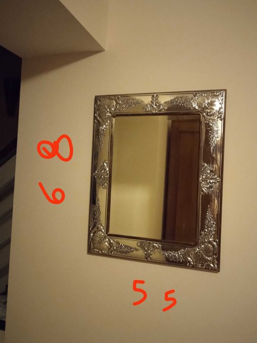 Espelho com  moldura em prata maciça