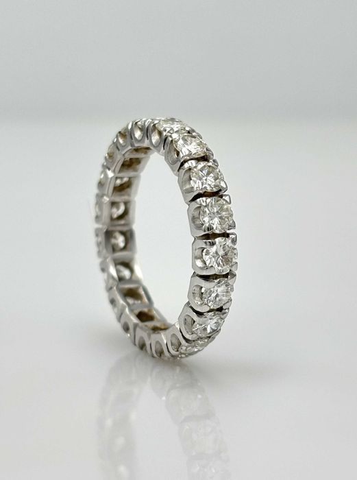Obrączka 2,45ct z naturalnymi diamentami, pierścionek eternity certyfikat