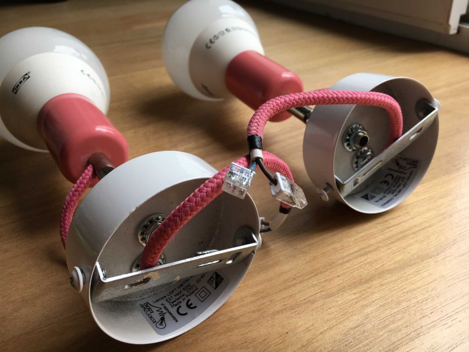 Lampa ścienna / Kinkiet Loft Metal Compact / Różowy kinkiet