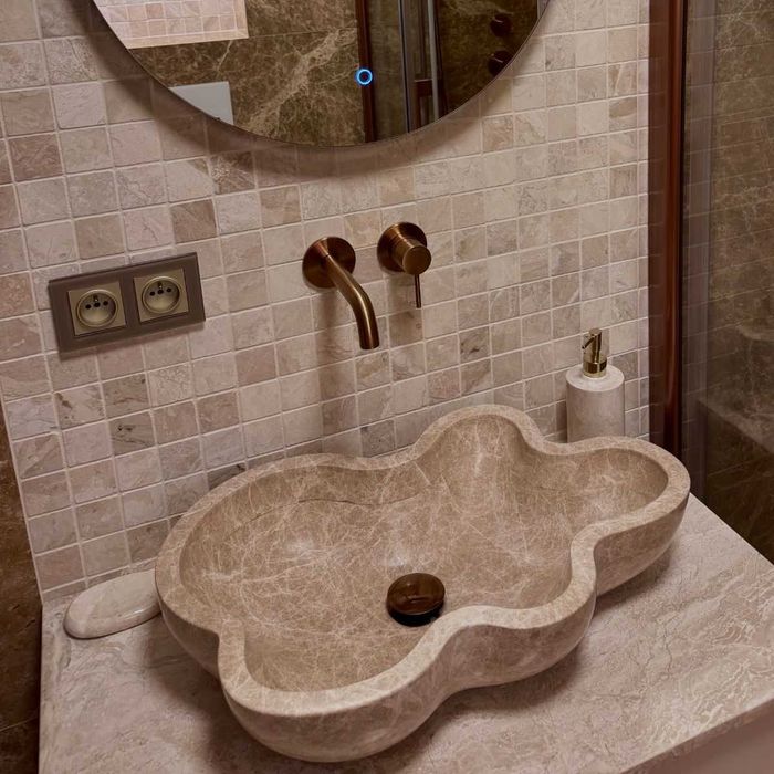 Mozaika kamienna, marmur, trawertyn, szlifowane, bębnowane,