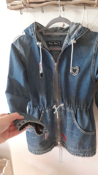 Kurtka przejsciowa ala jeans rozm.S naszywki