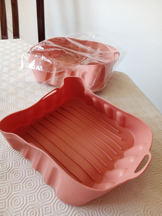 Duas formas (18cm) silicone para air fryer/forno