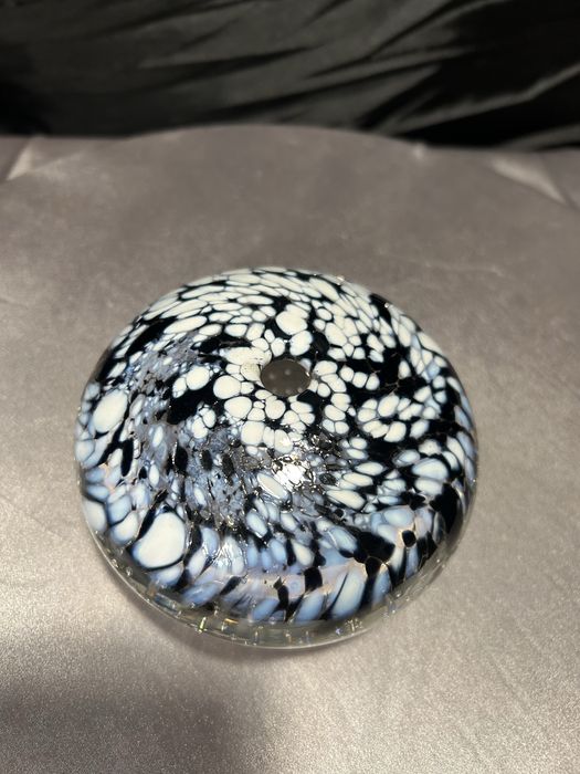 Szklany flakon artystyczny – styl Murano – mozaika błękitno-czarna