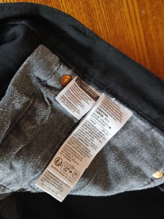 Levis 501 czarne 38/30 pas:2x50-52cm
