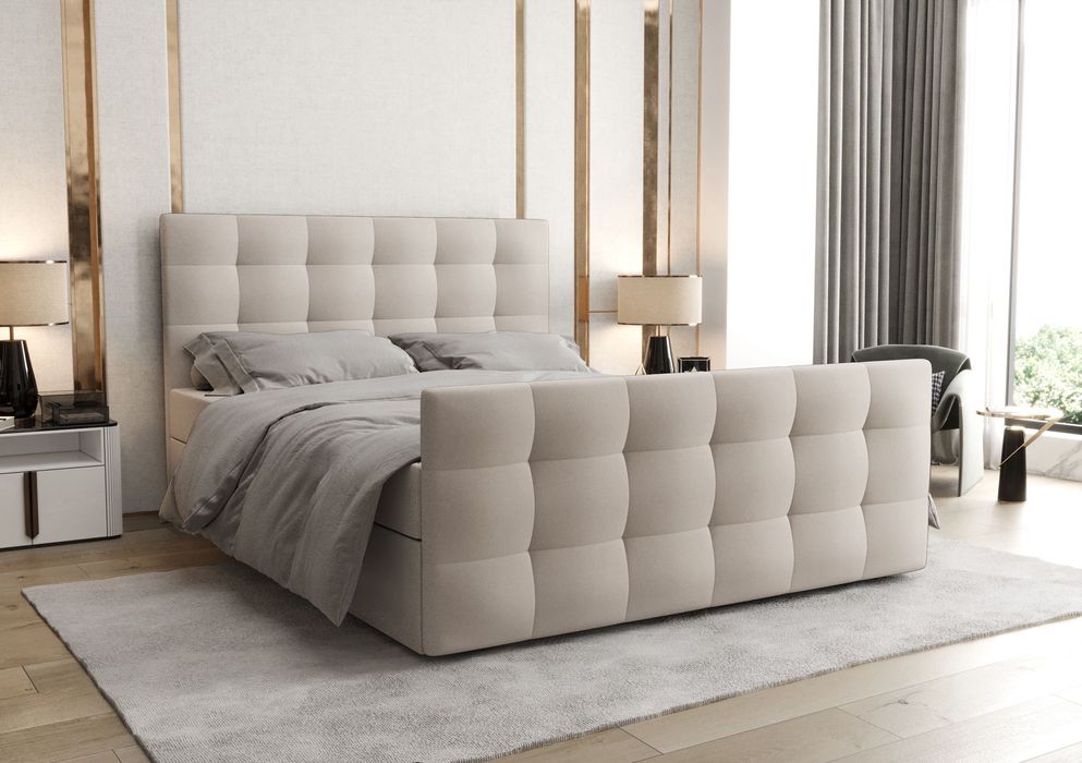 Łóżko Kontynentalne Sypialniane LARA 2 + TOPPER 140x200 EN MEBLE