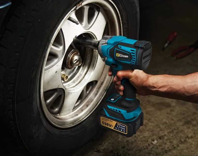 Aparafusadora Elétrica Potente sem fios 1200N.M 2 Baterias carregador