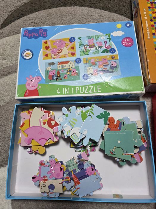 Набір пазли Свинка Пеппа 4 в 1, крупна мозаїка з картинками