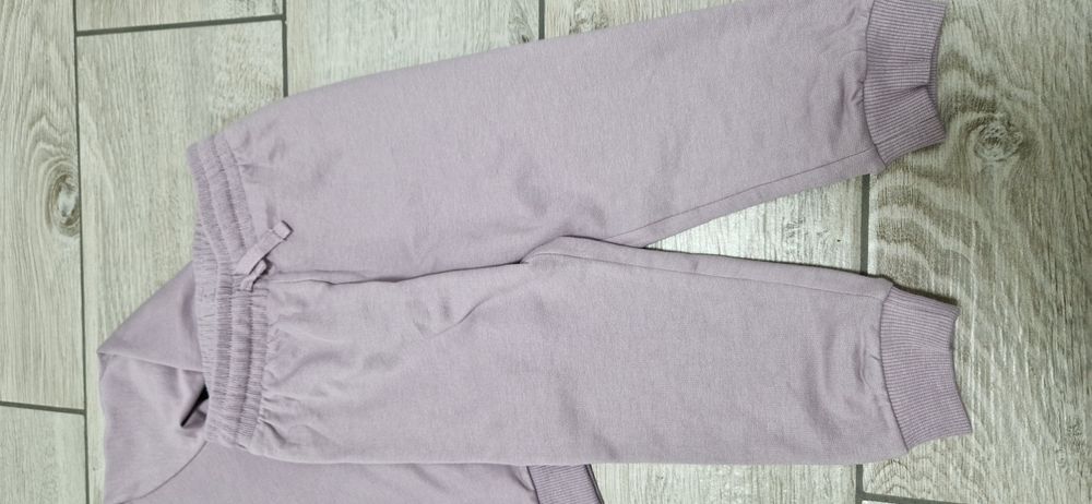 H&M komplet dres 3 części spodnie 2x bluza lila fiolet