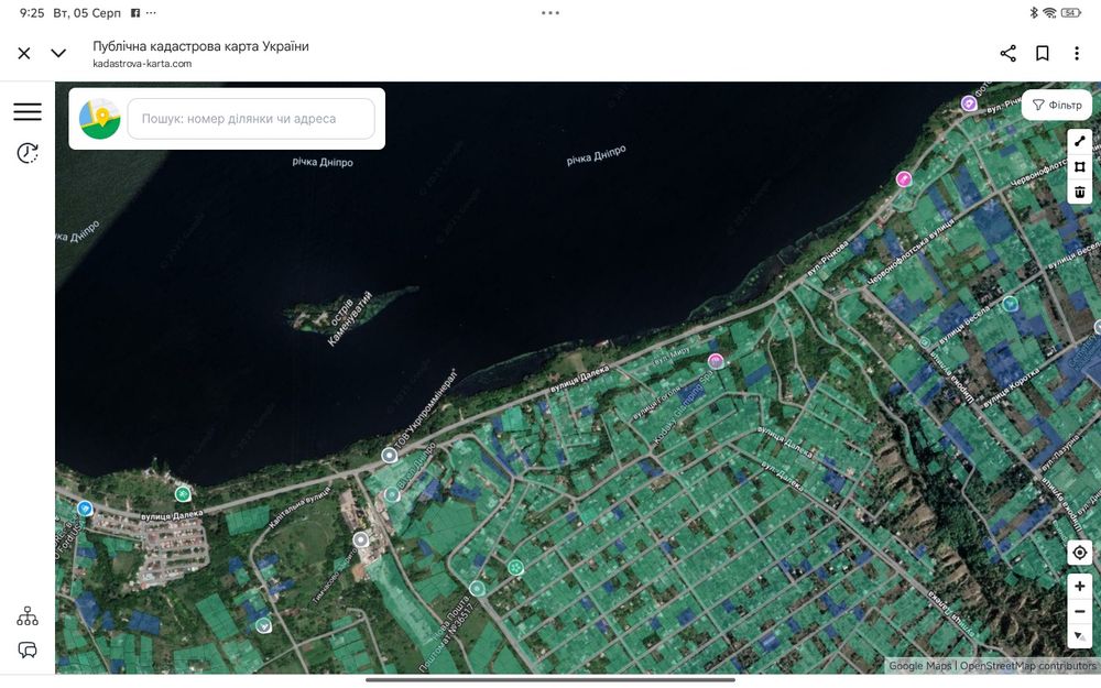 Продам ділянку дачну за Перемогою 6 над Дніпром