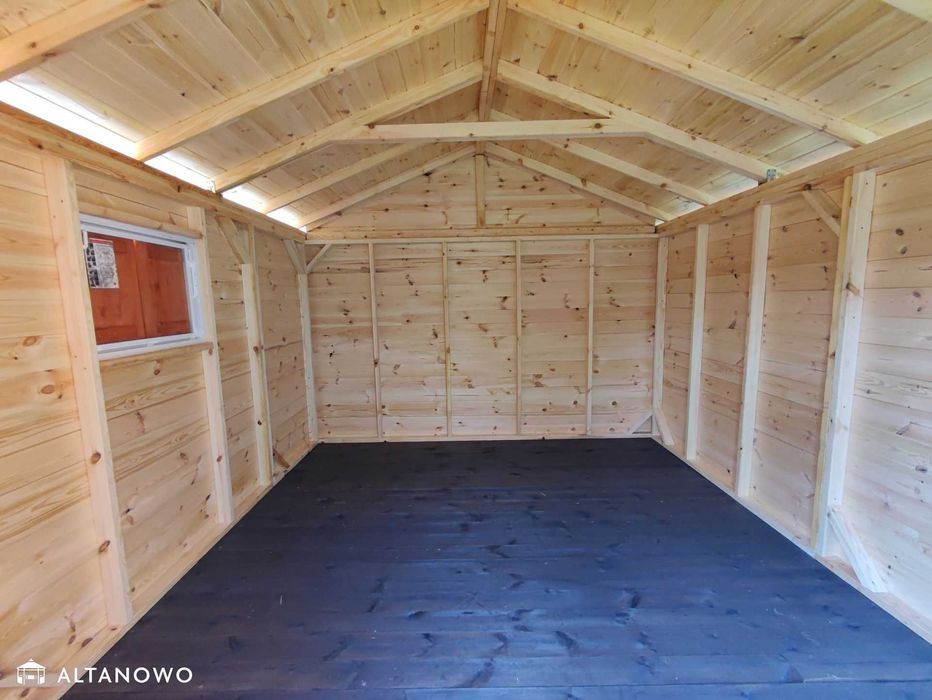 Domek narzędziowy drewniany, ogrodowy 3x3 drewutnia | producent | rod