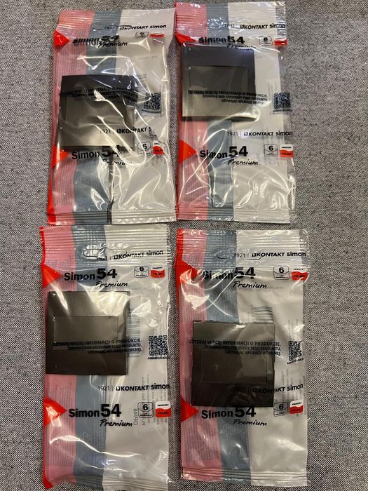 Zestaw ramek, przełączników, kontaktów Simon 54 antracyt