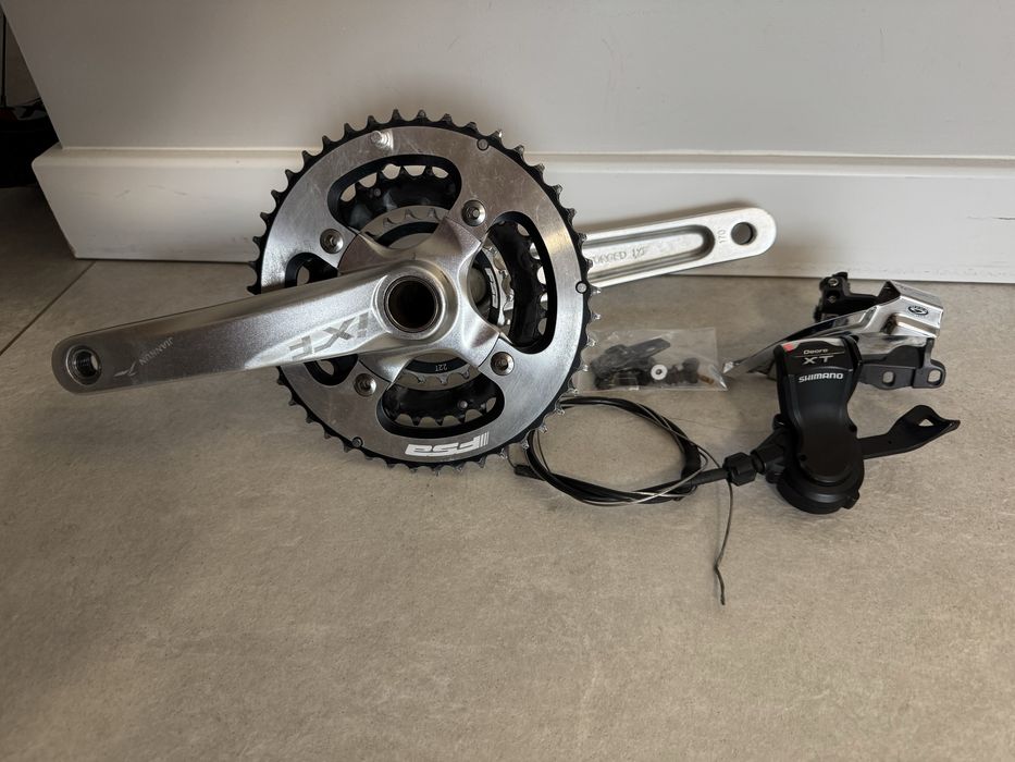 Zestaw napędu MTB: Korba IXF + Zębatki FSA + Manetka Deore XT + SLX (Super stan!)