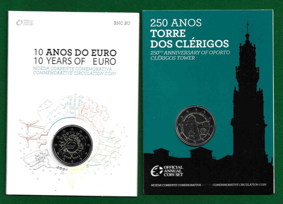6 Moedas de 2 Euros em carteira (BNC)