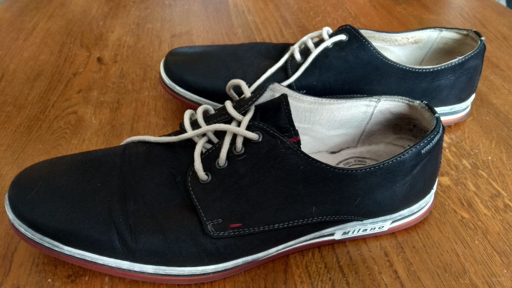 Półbuty męskie skórzane Krisbut Milano 42 czarne