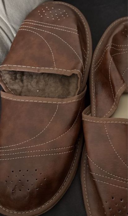 Kapcie 42 meskie cieple skorzane