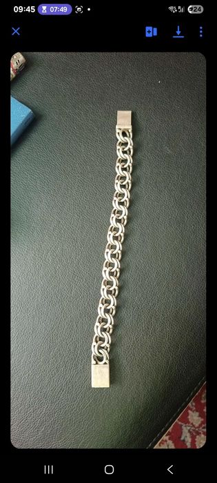 Bransoletka bransoleta męska srebrna 925 68 gr recznie robiona okazja