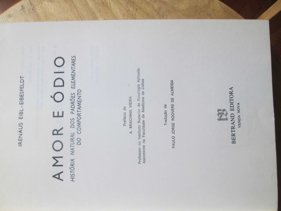 Amor e Ódio, de Irenäus Eibl-Eibesfeldt
